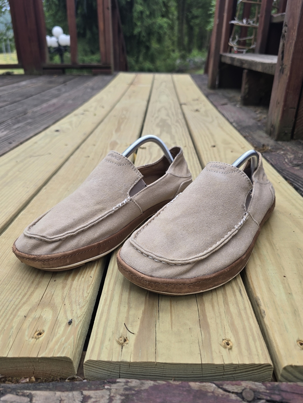 OluKai, Mens, Puhalu Canvas Loafers, Clay Toffee, Khaki Tan, Sz 9